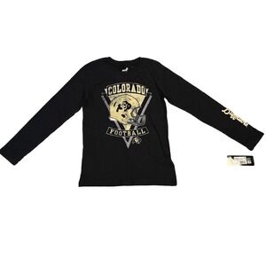 Colorado buffalo CU Youth Medium 10/12 Black Long Sleeve Tee‎ NWT